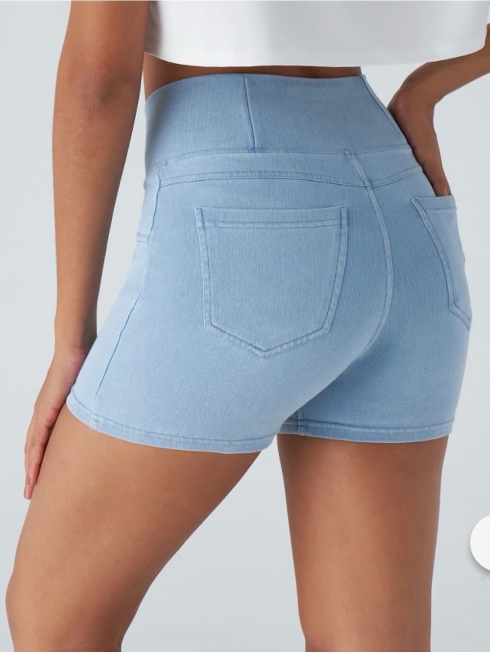 Halara Flex High-Rise Light Blue Denim-Look Women’s Shorts